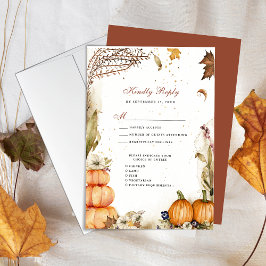 Herbst in Liebe Pumpkin Botanische Herbsthochzeit RSVP Karte
