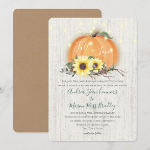 Herbst in Liebe Pumpkin Sonnenblumen & Lichter Hoc Einladung