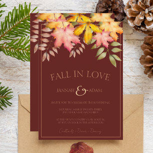 Herbst in Liebe Terracotta Herbst Herbstlaub Hochz Einladung