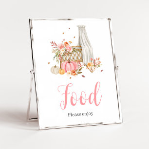 Herbst in Love Pink Pumpkin Food Baby Dusche Poster