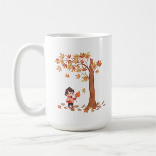 Herbst in neuer jugendlicher Tasse