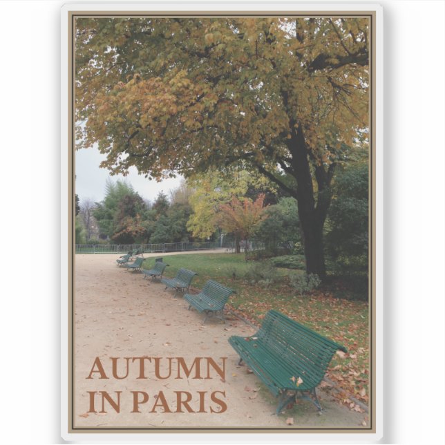 Herbst in Paris Aufkleber (Vorderseite)