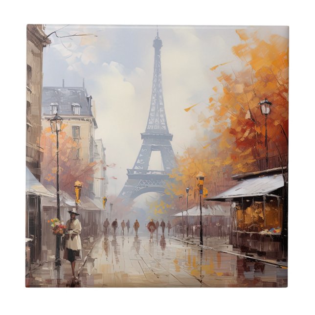 Herbst in Paris Frankreich Fliese (Vorderseite)