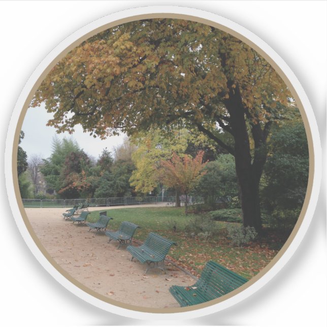 Herbst in Paris - v2 Aufkleber (Vorderseite)