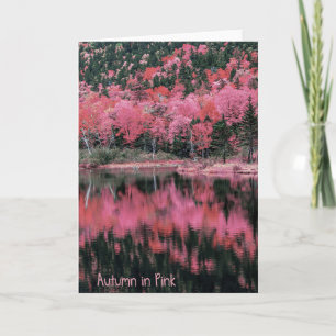 Herbst in rosa Grußkarte Karte