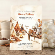 Herbst-Indoor-Glamping-Lagerfeuer-Schlafparty Gebu