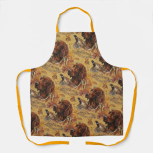 Herbst Irish Setter und Fasanenjagd Kunst Schürze