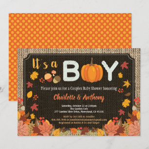 Herbst ist eine junge Kürbis-Babydusche Einladung