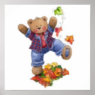 Herbst ist Fun Bär Poster