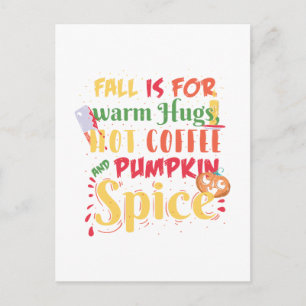 Herbst ist für warme Schläger heißen Kaffee und Kü Postkarte