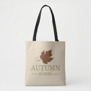 Herbst ist hier Aquarell Blätter Herbst Oktober Tasche