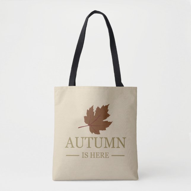 Herbst ist hier Aquarell Blätter Herbst Oktober Tasche (Vorderseite)