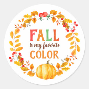 Herbst ist mein Lieblings-Farb-Herbstleaves Pumpki Runder Aufkleber