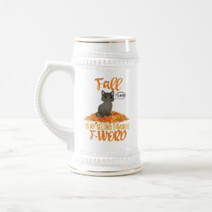 Herbst ist mein zweiter Favorit F-Word - Herbstkat Bierglas