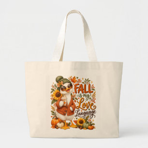 Herbst ist meine Liebessprache Cutie Ente Jumbo Stoffbeutel