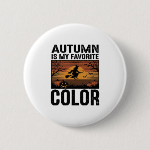 Herbst ist meine Lieblingsfarbe Halloween Hexen-De Button