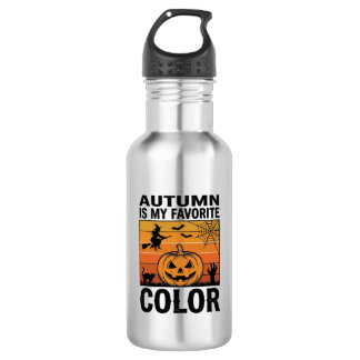 Herbst ist meine Lieblingsfarbe Halloween Kürbis D Edelstahlflasche