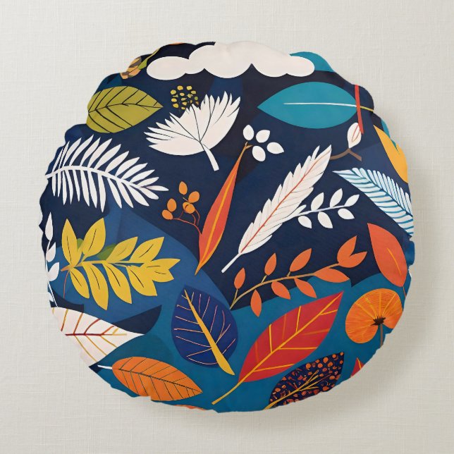 Herbst Joy N018 Rundes Kissen (Vorderseite)