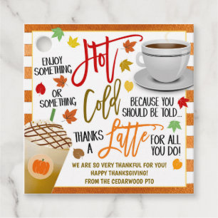 Herbst-Kaffee dank der neuesten Geschenkmarke Geschenkanhänger