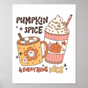 Herbst Kaffee Kürbis-Gewürz-Latte Eis Warm Gemütli Poster