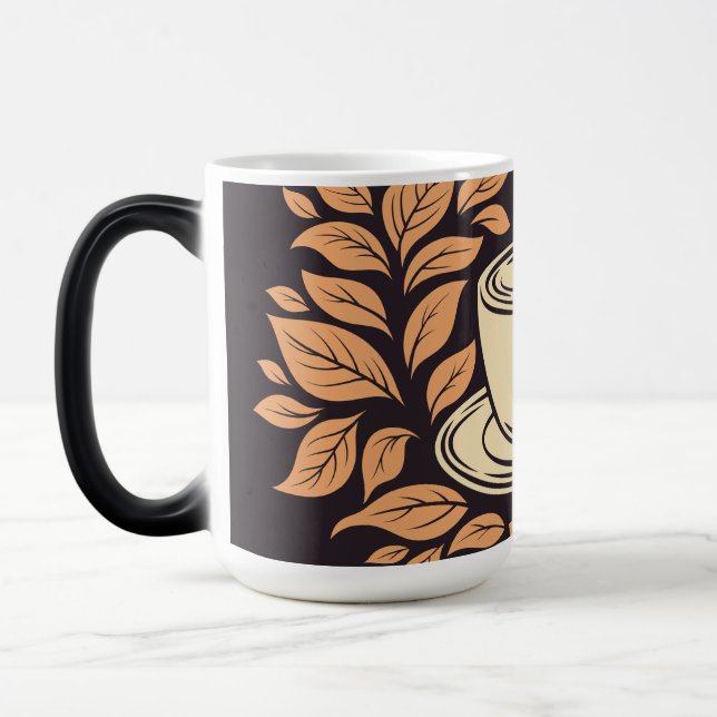 Herbst-Kaffeetasse Botanisches Muster 15 oz Tasse (Links)