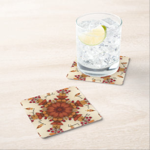 Herbst-Kaleidoskop Thanksgiving Herbstfarben Vinta Rechteckiger Pappuntersetzer