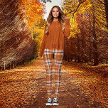 Herbst kariert leggings<br><div class="desc">Herbst kariert in Orange und Grau, tragen über großen Shirt oder Pullover.</div>
