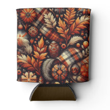 Herbst Karierte Blätter Orange Black Pattern