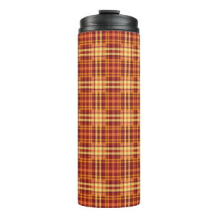 Herbst Kariertes Texturmuster-52627 Thermosbecher