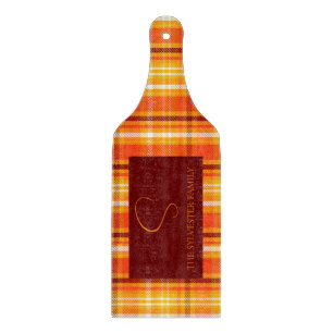 Herbst-Karo Orange Home-Dekor Herbstsaison Schneidebrett