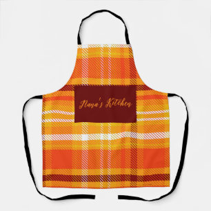 Herbst-Karo-Tartan-Hausdeko Herbstsaison Schürze