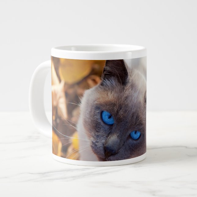 Herbst-Katze Jumbo-Tasse (Vorderseite Links)