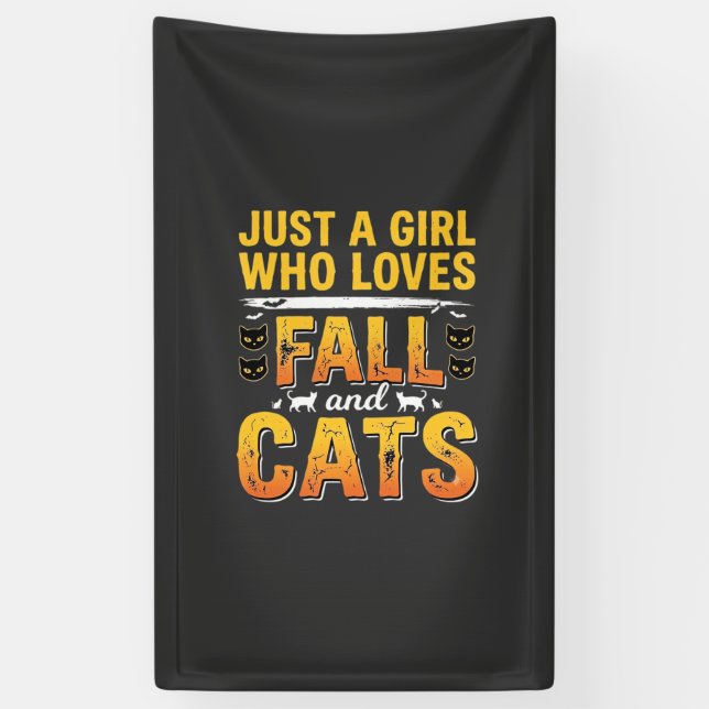Herbst Katzen Mädchen Halloween Design_1 Banner (Vertikal)