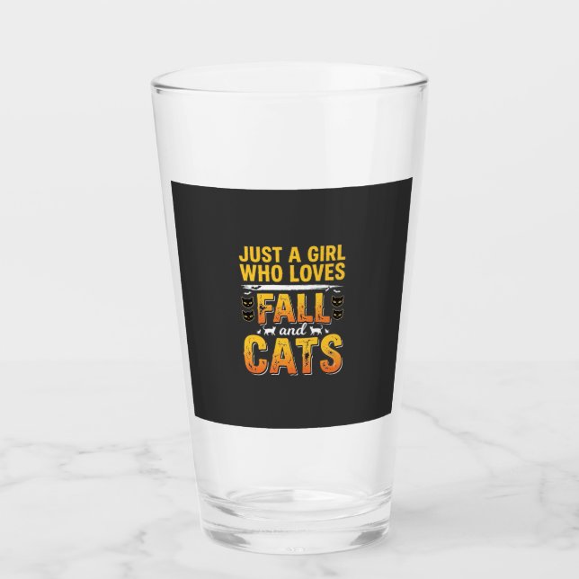 Herbst Katzen Mädchen Halloween Design_1 Glas (Vorderseite)