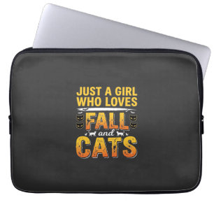 Herbst Katzen Mädchen Halloween Design_1 Laptopschutzhülle