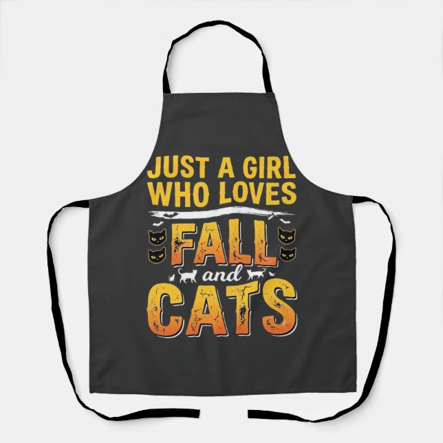 Herbst Katzen Mädchen Halloween Design_1 Schürze (Vorderseite)
