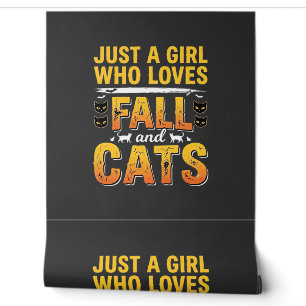 Herbst Katzen Mädchen Halloween Design_1 Tapete