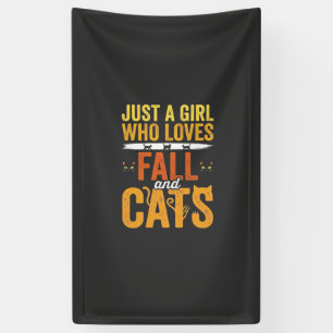 Herbst Katzen Mädchen Liebhaber Halloween Design Banner