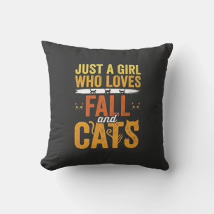 Herbst Katzen Mädchen Liebhaber Halloween Design Kissen