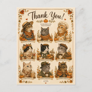 Herbst-Katzenliebhaber-Laubgeschenk für ihn Postkarte