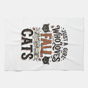 Herbst-Katzenliebhaber Vintage-Halloween-Shirt-Des Geschirrtuch
