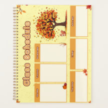 Herbst-Klassenplan mit niedlichen Herbstillustrati