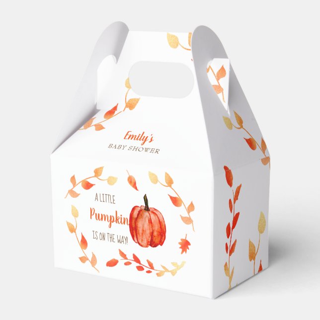 Herbst Kleine Pumpkin Baby Duwer Blätter Geschenkschachtel (Vorderseite)