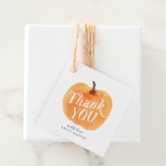 Herbst Kleiner Kürbis zweiseitig Danke Geschenkanhänger (Beispiel)
