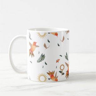 Herbst-Kolibri-Blumenmuster-Kaffeetasse Kaffeetasse