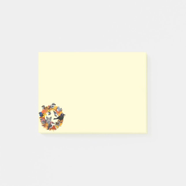 Herbst-Kranz der nordamerikanischen Vögel Post-it Klebezettel (Vorderseite)