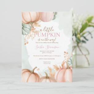 Herbst-Kürbis-Aquarell-Baby-Dusche Einladung