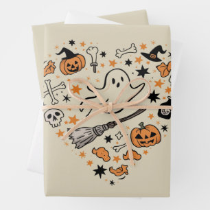 Herbst-Kürbis-Autumn-Erntedankfest-Halloween Geschenkpapier Set