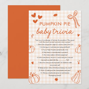Herbst-Kürbis-Baby-Party-Baby-Quiz-Spiel Einladung