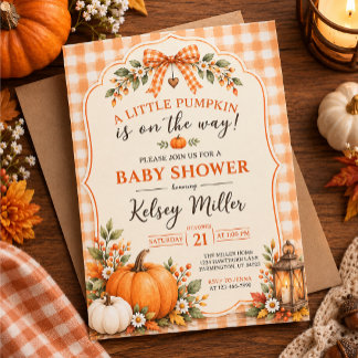 Herbst-Kürbis-Baby-Party Einladung